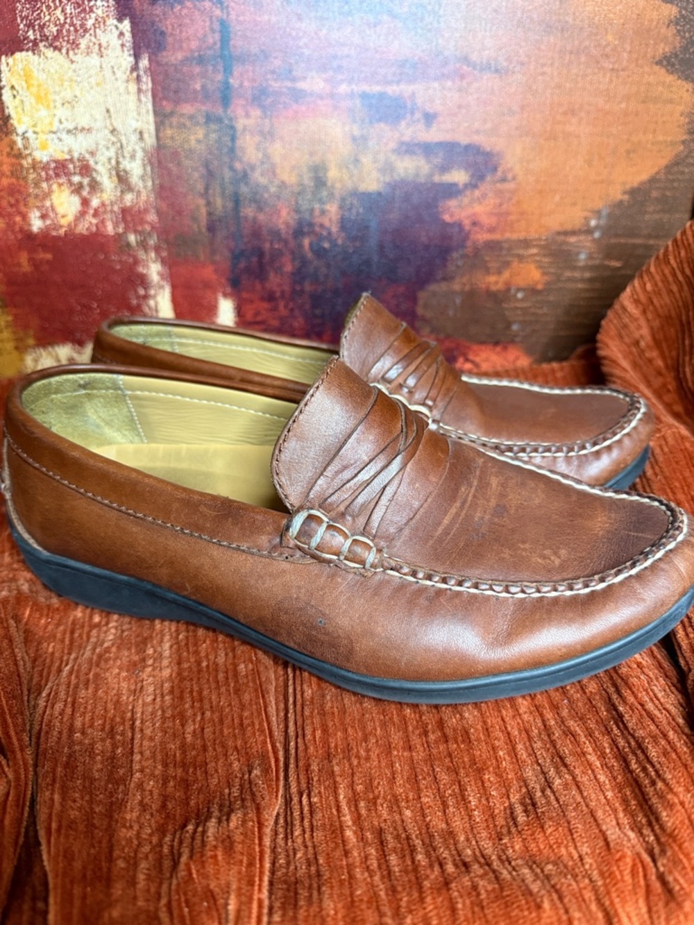 Neil M Brown Leather Penny Loafers